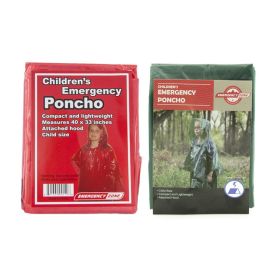 Children's Emergency Poncho (Option: Red)