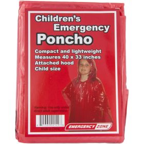 Children's Emergency Poncho (Option: Green)