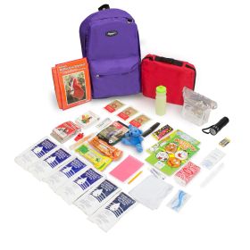 Keep-Me-Safe Children's 72 Hour Survival Kit: Backpack| No Masks (Option: Purple)